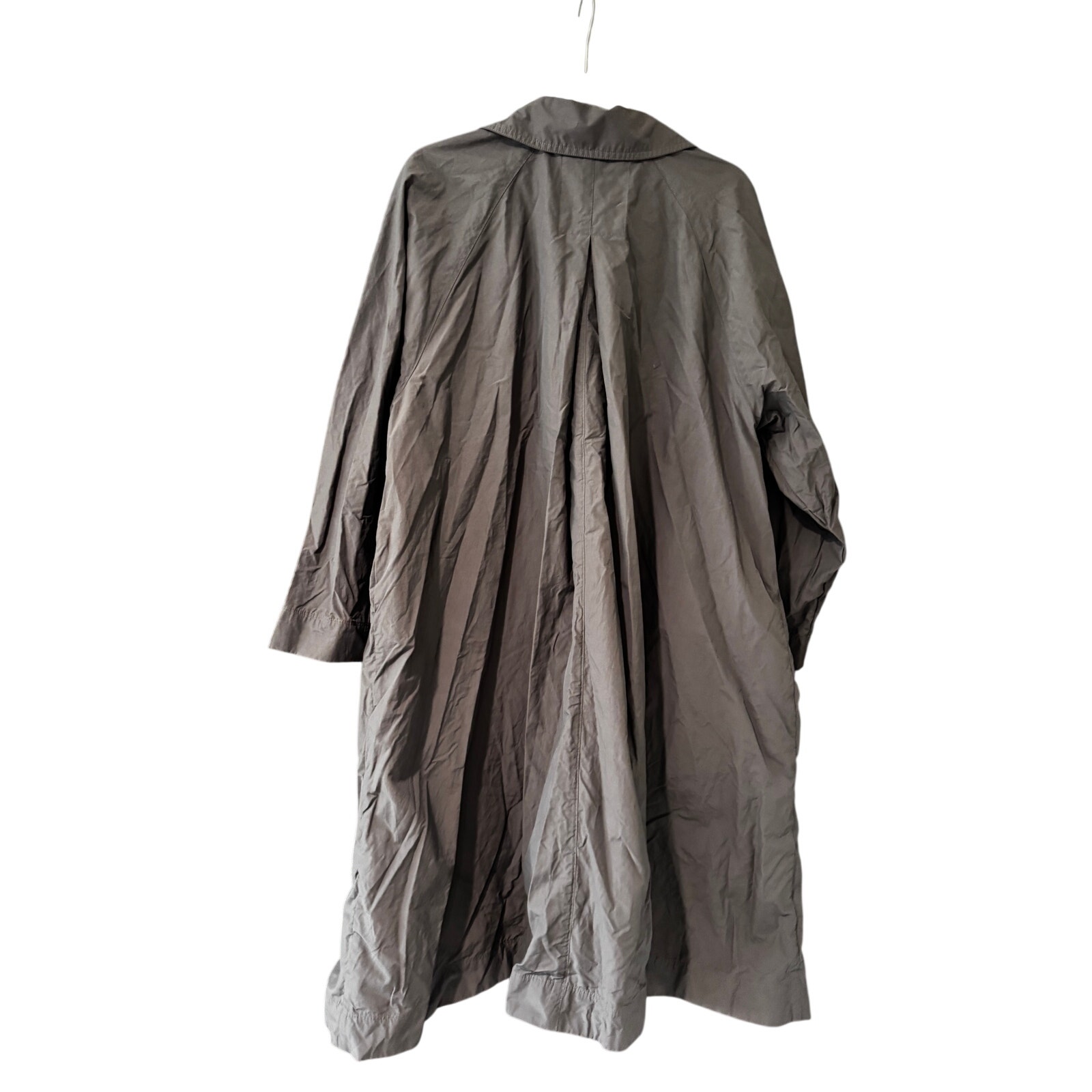 Eileen Fisher Womens L Rye Light Cotton Nylon Classic Collar Coat $298 — image 5 of 8